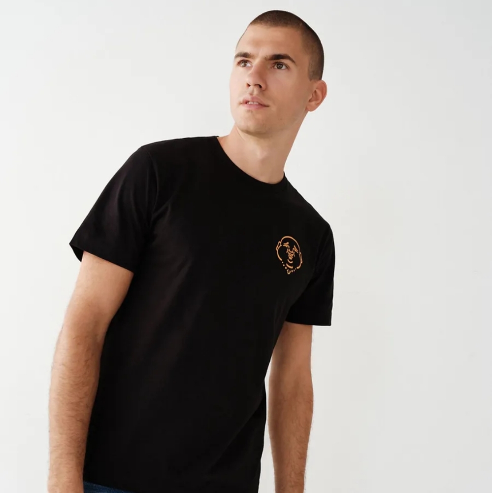 Brand New True Religion Budda Tee Size: M, Color: Jet Black.
